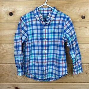 Vineyard Vines Performance Check Whale Shirt Long Sleeve Button Down Boys 2T